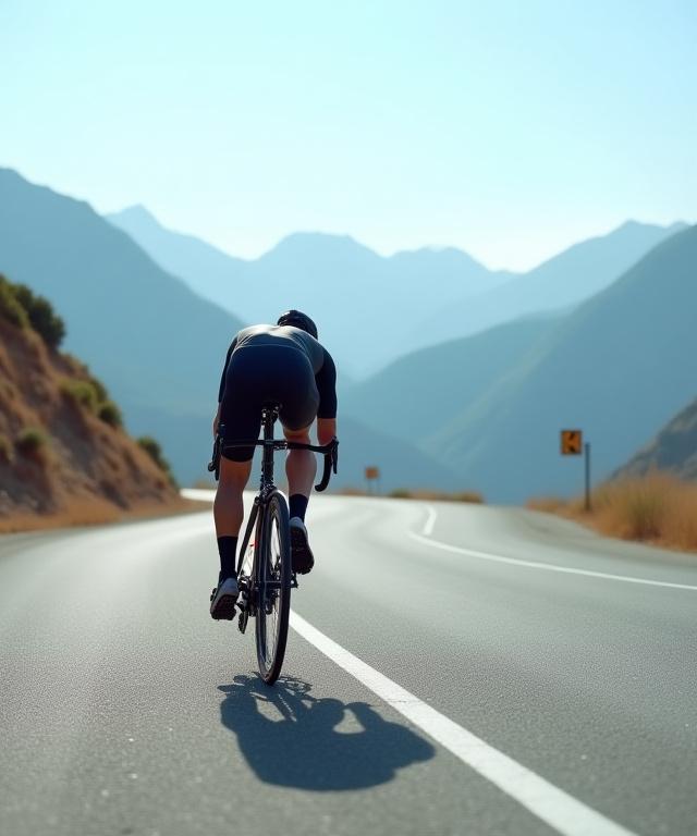 A sleek road bike on a paved mountain road