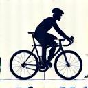 Icon representing a person being professionally fitted for a bike
